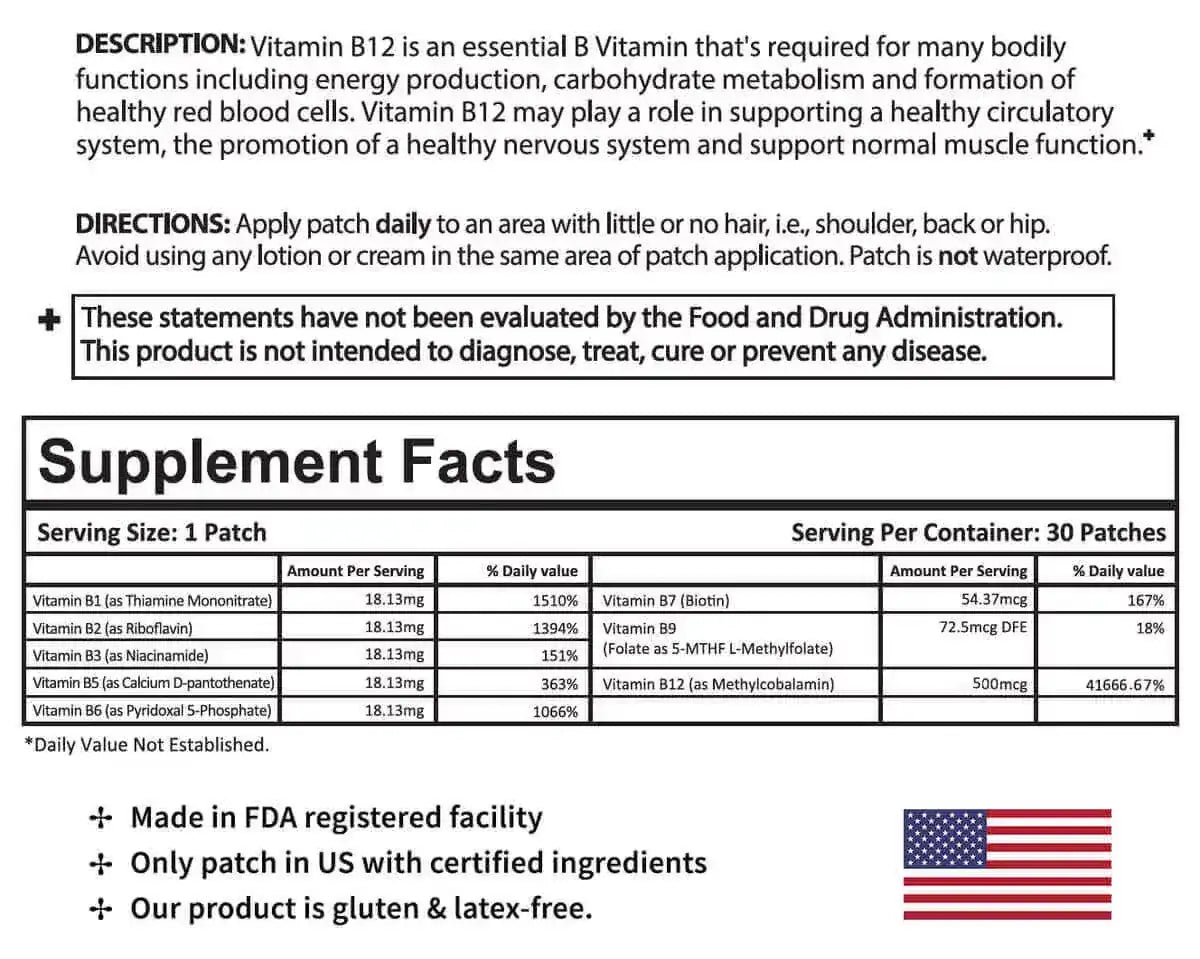 B12 Energy Plus Patch (30-Day Supply) – PatchMD